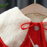 2pcs Winter Baby Girls Cotton Coat Fashion Doll Collar Children Clothes Set Overalls Warm Toddler Jacket Kids Costume