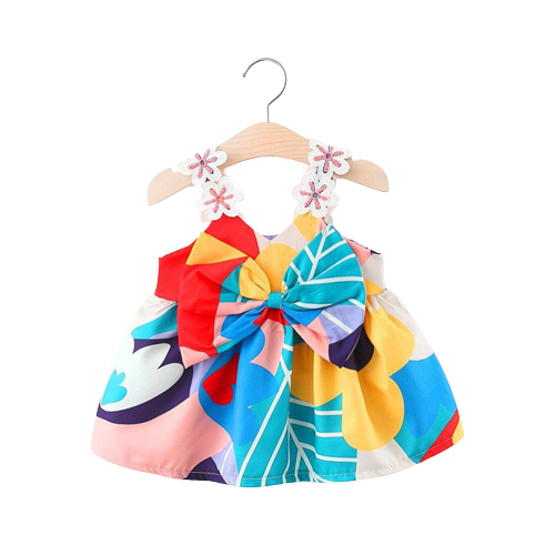 Baby Girl Hawaiian Beach Dresses with Flower Suspender