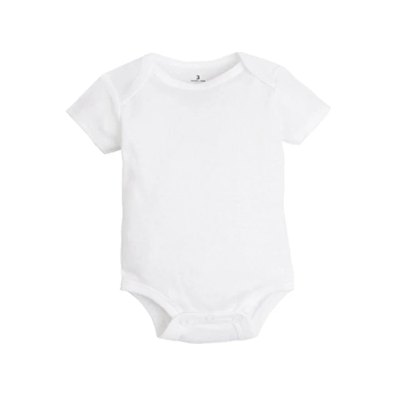 10 PCS/LOT Newborn Baby Bodysuits 2022 Summer Baby Boy Girl Clothes 100% Cotton Solid White Jumpsuits Infant Bebe Clothing 3-24