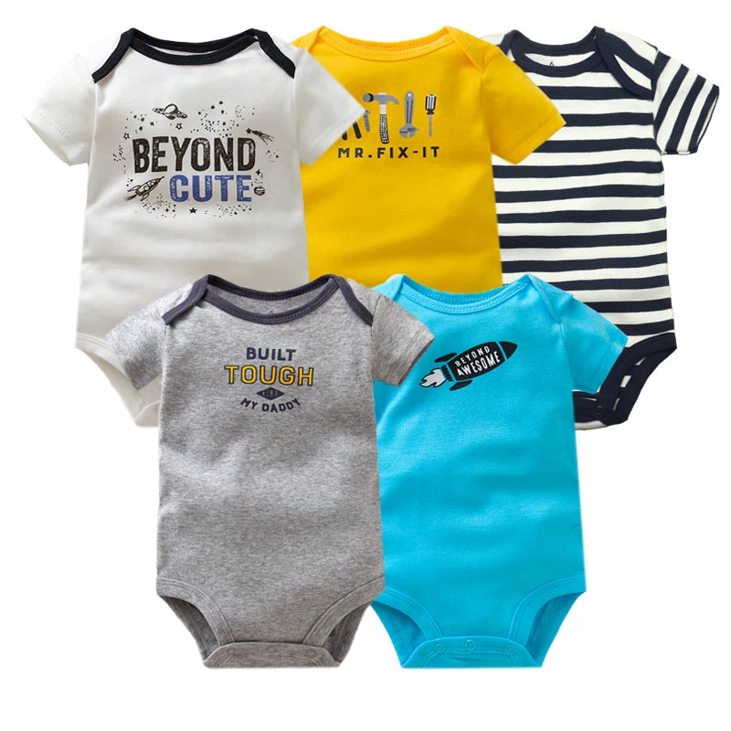 3/4/5PCS/LOT Soft Cotton Baby Bodysuit Summer Baby Boys Girls Clothes Infant Jumpsuit Short Sleeve Newborn Baby Clothing