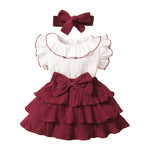 2Pcs Baby Girls Dress Set: Sleeveless Bowknot Ruffles Dresses for Newborn and Toddler Girls