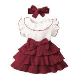 2Pcs Baby Girls Dress Set: Sleeveless Bowknot Ruffles Dresses for Newborn and Toddler Girls