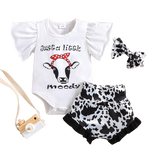 Cartoon Letter Printed Girls Baby Clothes Set for Newborns and Toddlers