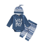 Adorable Newborn Baby Boys Clothes Set with Letter Print and Geometric Pattern