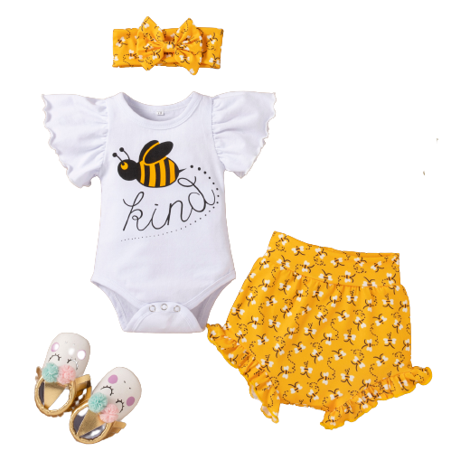 Adorable Summer Baby Girl Outfit Sets with Ruffles and Cartoon Lobster Print