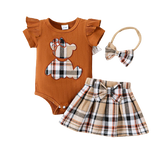 Summer Baby Girl Outfit Sets Pink Dots Lace Romper+Layered Denim Skirts Newborn Birth Set Baby Girl Clothes