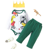 African Animals Print Newborn Baby Boy Clothes Set