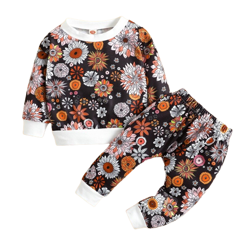 Adorable Autumn Baby Clothes Sets for Girls with Cactus/Flower Prints