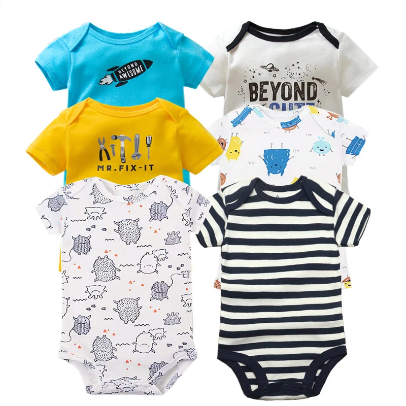 3/4/5PCS/LOT Soft Cotton Baby Bodysuit Summer Baby Boys Girls Clothes Infant Jumpsuit Short Sleeve Newborn Baby Clothing