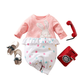 Adorable Baby Girls Patchwork Bodysuit with Lion Print and Bowknot