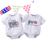Cute Toddler Girls' Short Sleeve Letter Print Romper for Summer