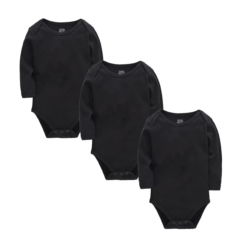 Babbez 3-Piece Unisex Solid Bodysuit Set: Newborn Baby Clothes (0-24 m