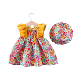 Summer Flower Power: 2-Piece Cotton Beach Dress Set for Baby Girls