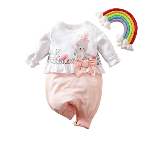 Adorable Patchwork Baby Girl Rompers with Bowknot and Fun Prints