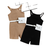 Summer Fashion Kids Girls Jumpsuits With Waist Bag