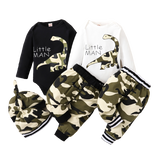 Cute Camouflage Dinosaur Outfit Set for Newborn Baby Boys
