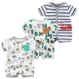 3PCS Newborn Baby Rompers: Summer Cotton Clothing for Infants