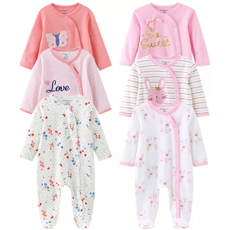 2022 Baby Girls Rompers Summer Newborn Boy Clothing Cartoon cotton Long Sleeves Kids clothes Baby girls jumpsuits