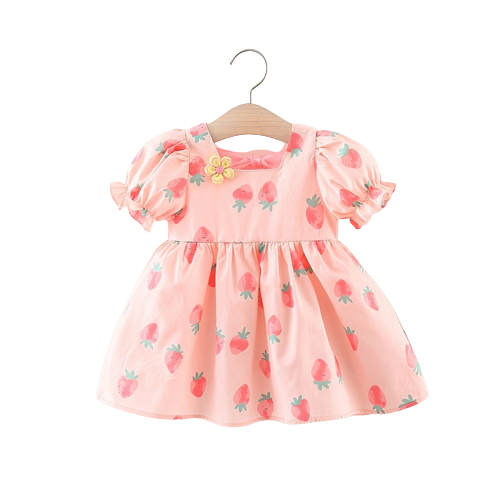 Sweet Strawberry Baby Girl Dress for Summer