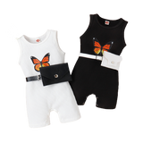 Butterfly Print Romper for Infant Girls