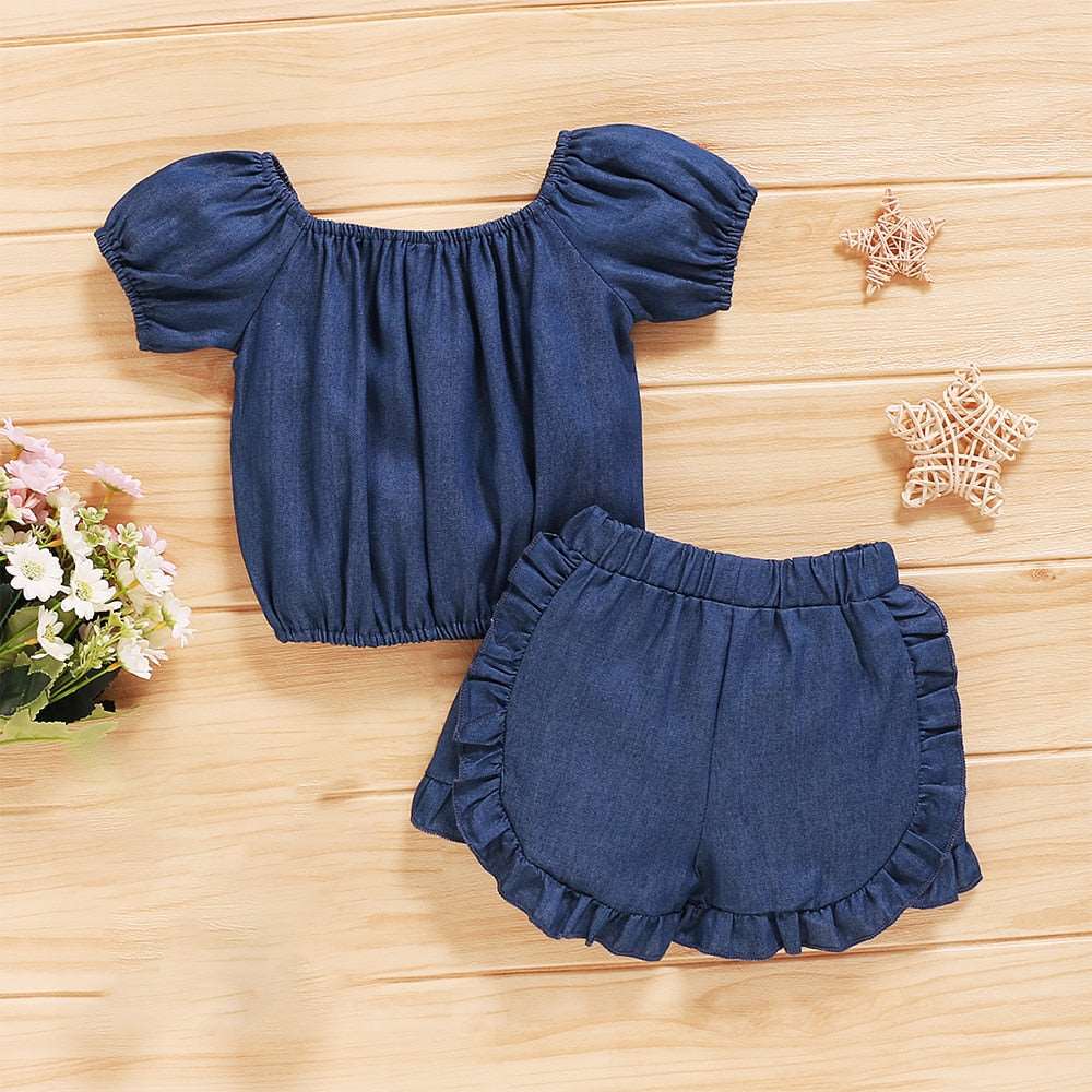 1-3Y Children Fashion Denim Suit for Baby Girl Clothes