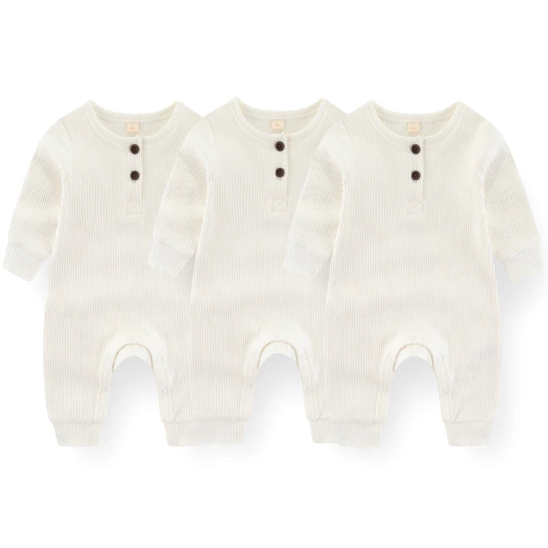 Babbez 3-Piece Spring Newborn Baby Romper Set: Cozy Cotton Overalls for Infants