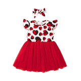 Sweet Valentine's Day Baby Dress with Hearts Print for Girls