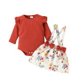 Adorable Baby Girl Outfits Sets with Cartoon Fox Dress and Heart Romper