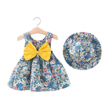 Baby Girls 2-Piece Flower Bow Summer Dress Set
