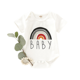 Rainbow Letter Printed Baby Romper for Girls and Boys