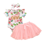 Newborn Baby Clothes Summer Sets For Girls Lace Sleeve Romper+Bow Skirts 3pcs Toddler Girls Outfits Suit