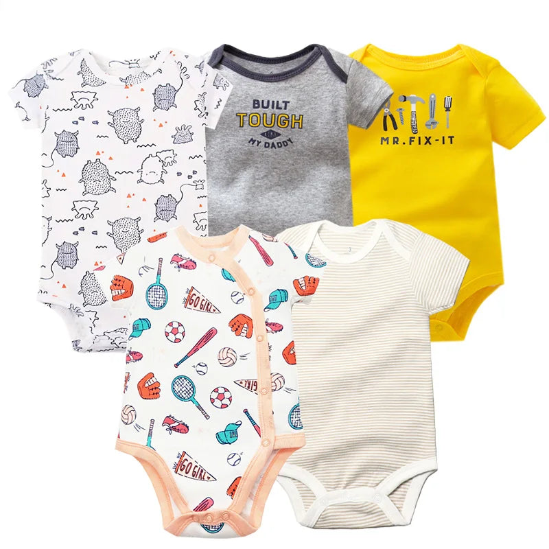 3-Piece Unisex Baby Bodysuit Set - Comfortable and Practical Infant Clothing