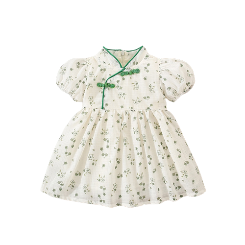 Chinese Style Baby Girl Flower Dress for Summer