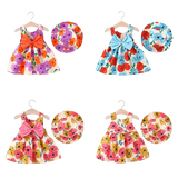 Summer Sweet Flower Bow Infant Sleeveless Cotton Toddler Dresses