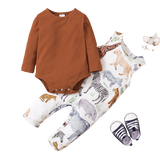 African Animals Print Newborn Baby Boy Clothes Set