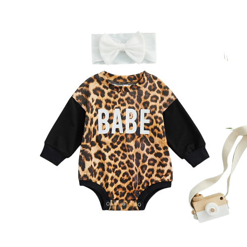 Leopard Print Rompers for Fashionable Newborns