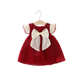 Sweet Solid Color Baby Girl Bow Knot Birthday Party Dress