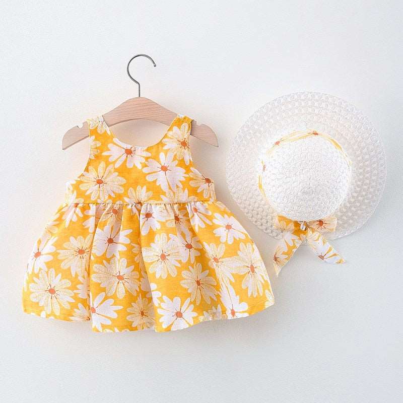 2Pcs/Set Daisy Dresses for Infant Girls