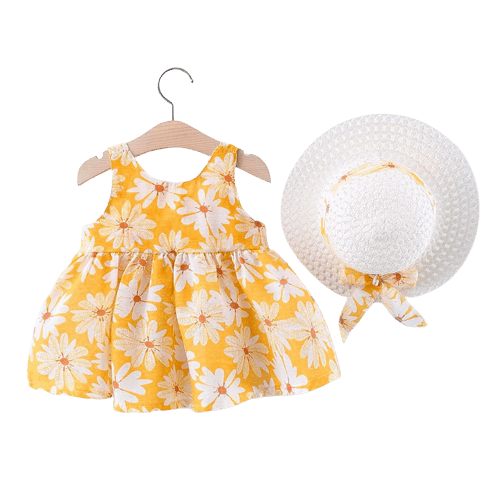 2Pcs/Set Daisy Dresses for Infant Girls