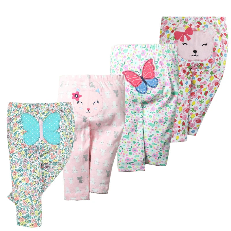 3/4/5PCS/LOT Baby Leggings Cotton Soft Girl Pants Baby Boy Pants 9-24M-3T Infant PP Trousers Cartoon four seasons Kids Clothing