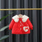 2pcs Winter Baby Girls Cotton Coat Fashion Doll Collar Children Clothes Set Overalls Warm Toddler Jacket Kids Costume