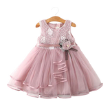 Summer Rose Sleeveless Evening Dress for Toddler Girls
