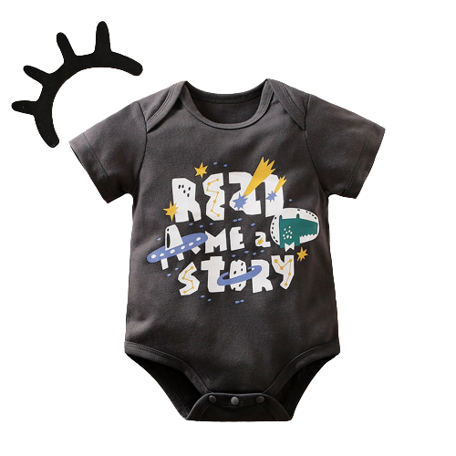 Adorable Short Sleeve Cartoon Bodysuits for Baby Boys and Girls