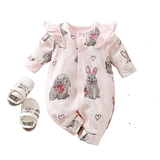Adorable Pink Rabbit Girl Rompers Overalls for Newborns and Toddlers