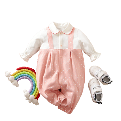 Cute and Comfortable Baby Girl Rompers with Fun Prints and Bowknot Detail
