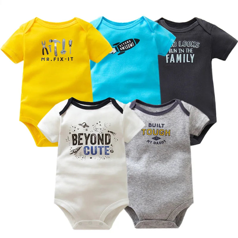 3-Piece Unisex Baby Bodysuit Set - Comfortable and Practical Infant Clothing