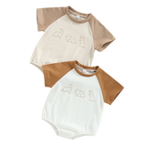 Adorable Summer Cotton Rompers for Newborn Baby Boys and Girls with Cute Dinosaur Print