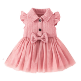 Elegant Baby Girls Tutu Dress with Layered Tulle and Bow Detail