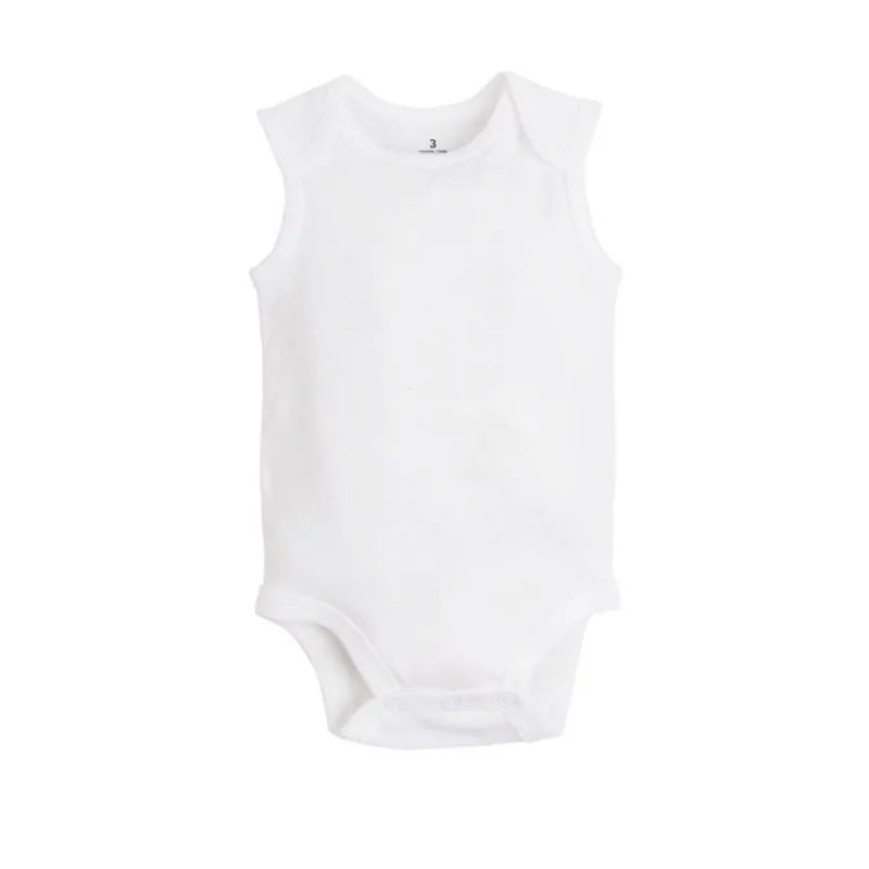 10 PCS/LOT Newborn Baby Bodysuits 2022 Summer Baby Boy Girl Clothes 100% Cotton Solid White Jumpsuits Infant Bebe Clothing 3-24