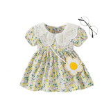 Sweet Floral Summer Baby Girl Dresses with Short Sleeves